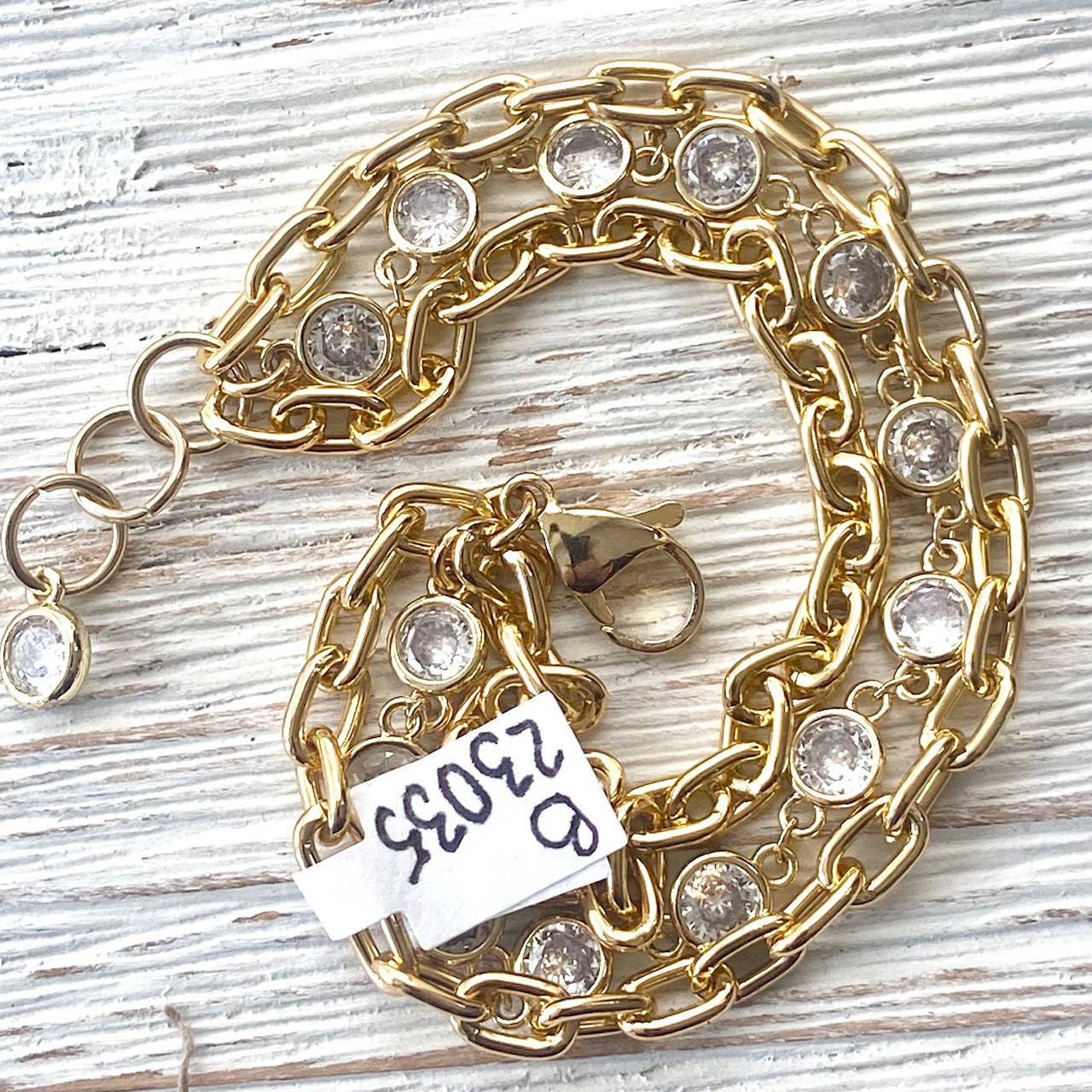 Crystal gold bracelet boutique salon trendy jewelry pave