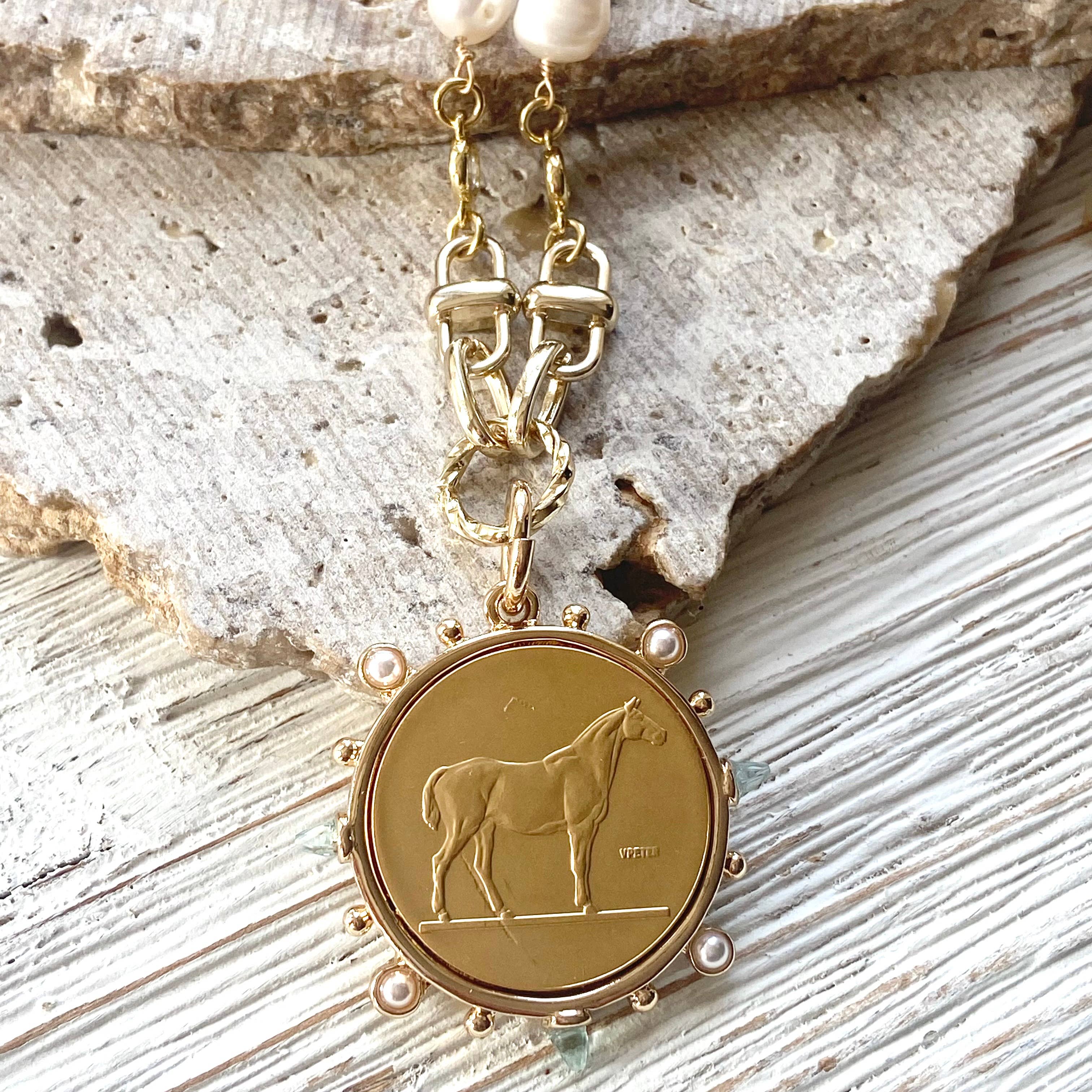 Horse coin equestrian jewelry derby boutique salon
